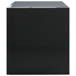 Vinyl Storage Box High Gloss Black Chipboard