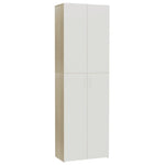 Office Cabinet White and Sonoma Oak Chipboard