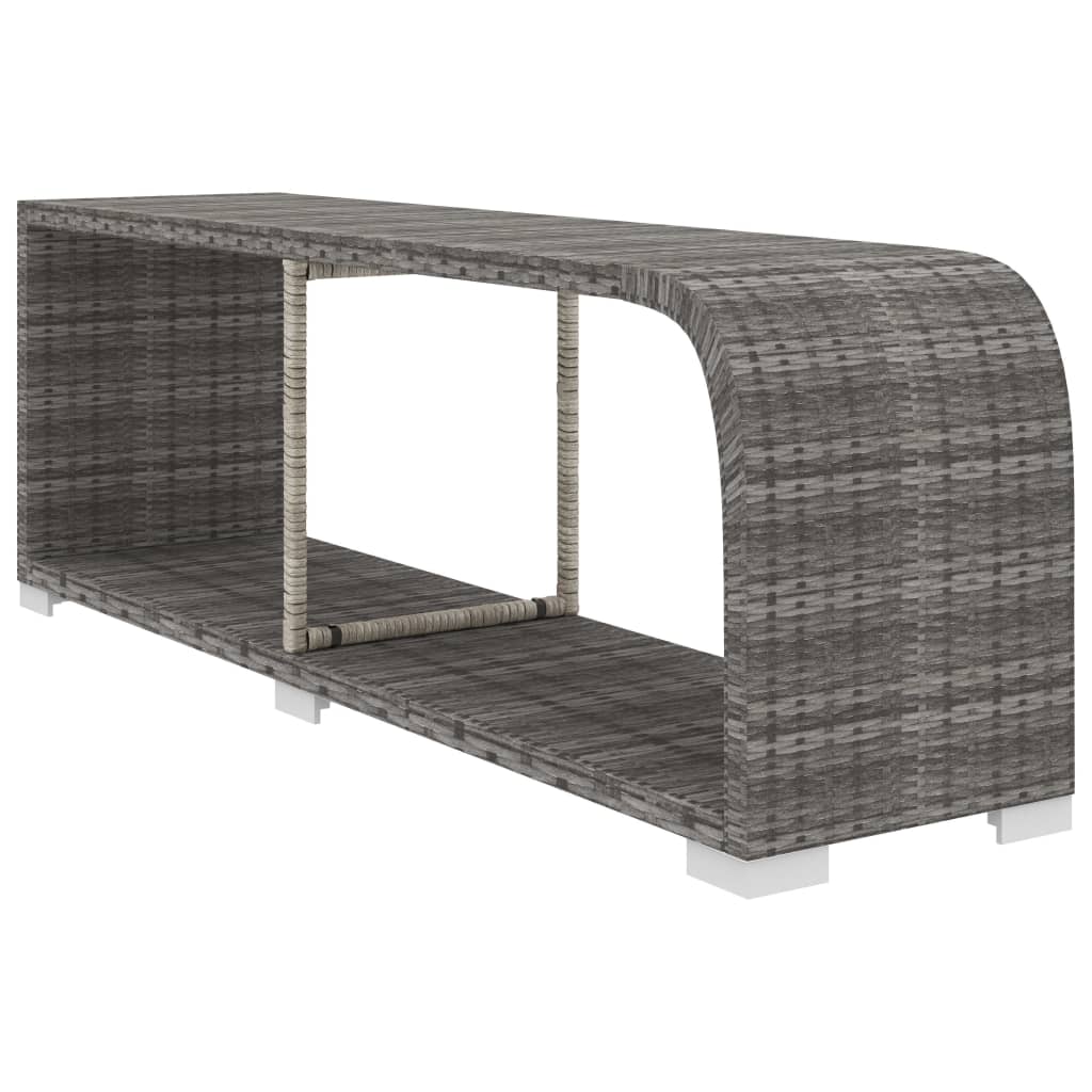 10 Piece Garden Lounge Set with Cushions Poly Rattan Grey