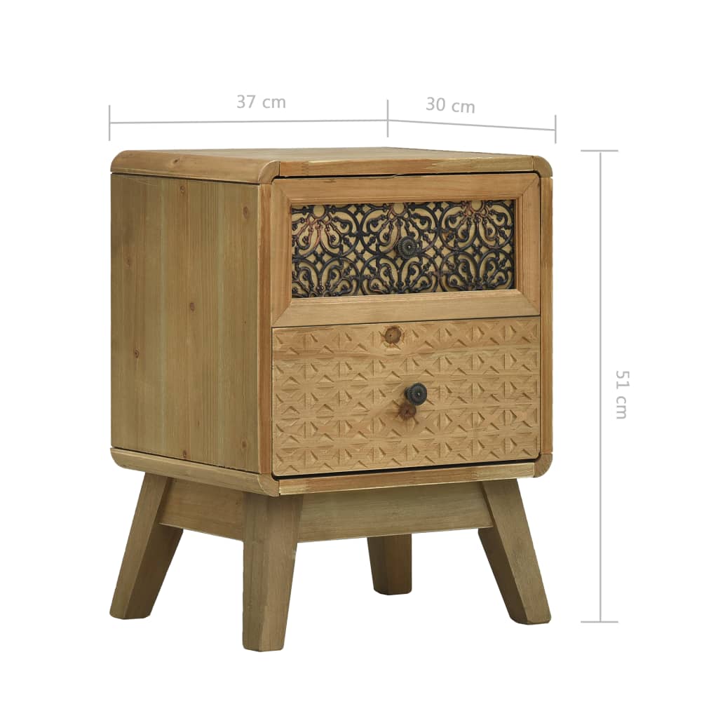 Bedside Cabinet Brown 37x30x51 cm