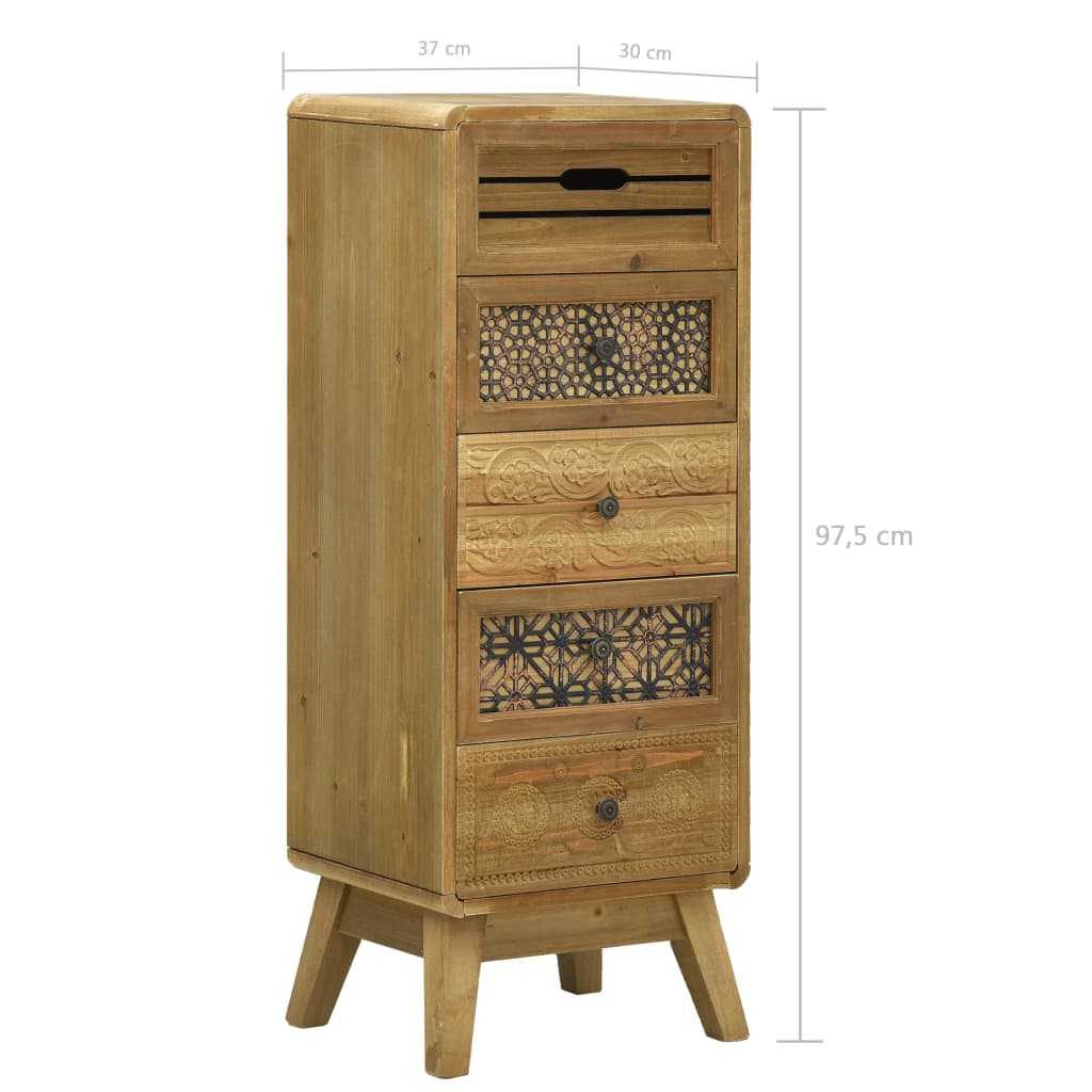 Sideboard with 5 Drawers Brown