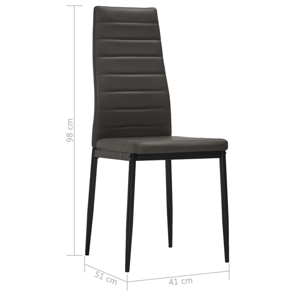Dining Chairs 6 pcs Grey Faux Leather