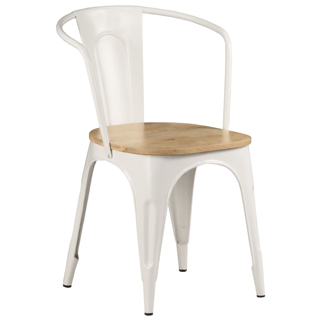 Dining Chairs 4 pcs White Solid Mango Wood