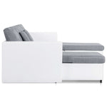 4-Seater Pull-out Sofa Bed Faux Leather White