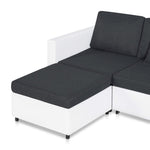 4-Seater Pull-out Sofa Bed Faux Leather White