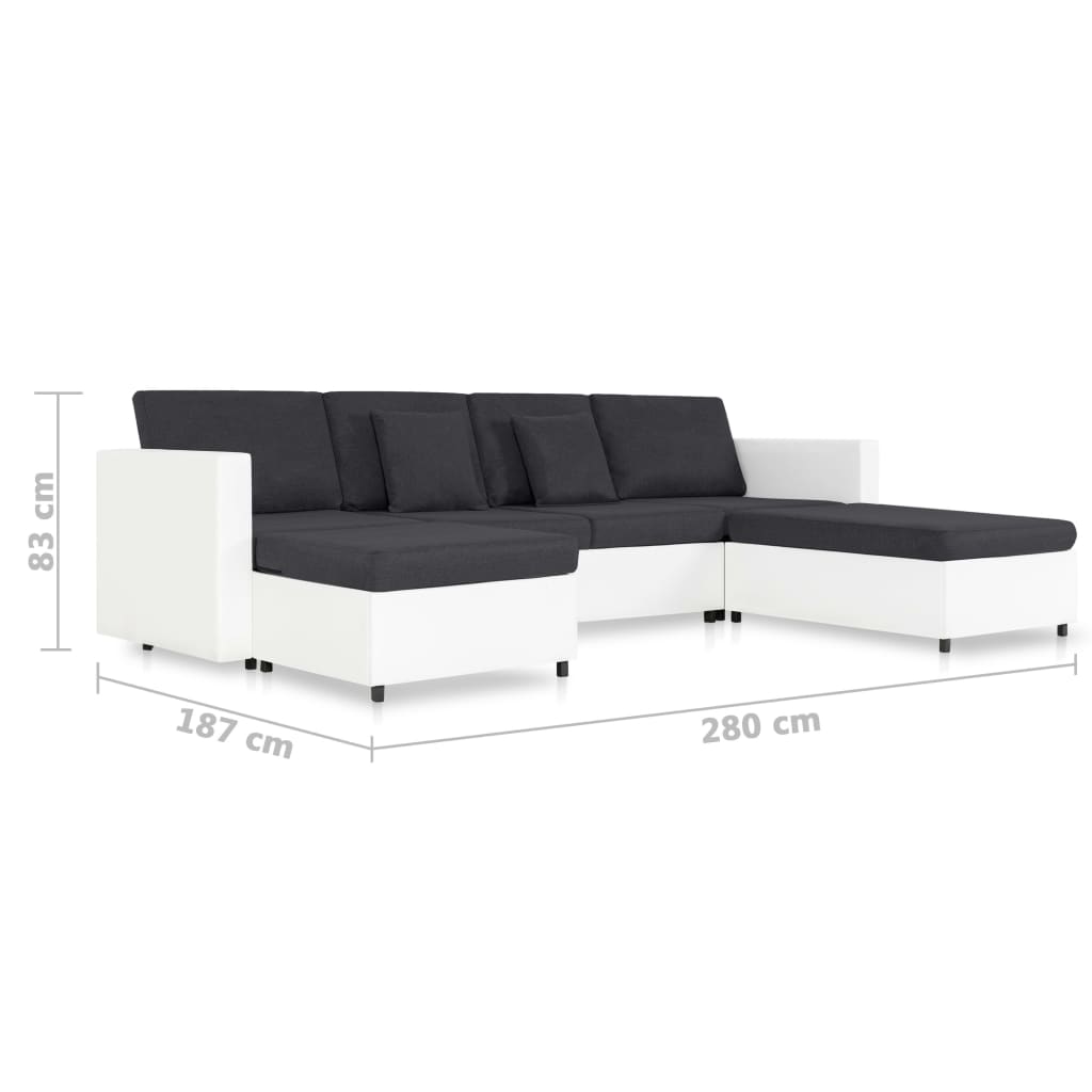 4-Seater Pull-out Sofa Bed Faux Leather White