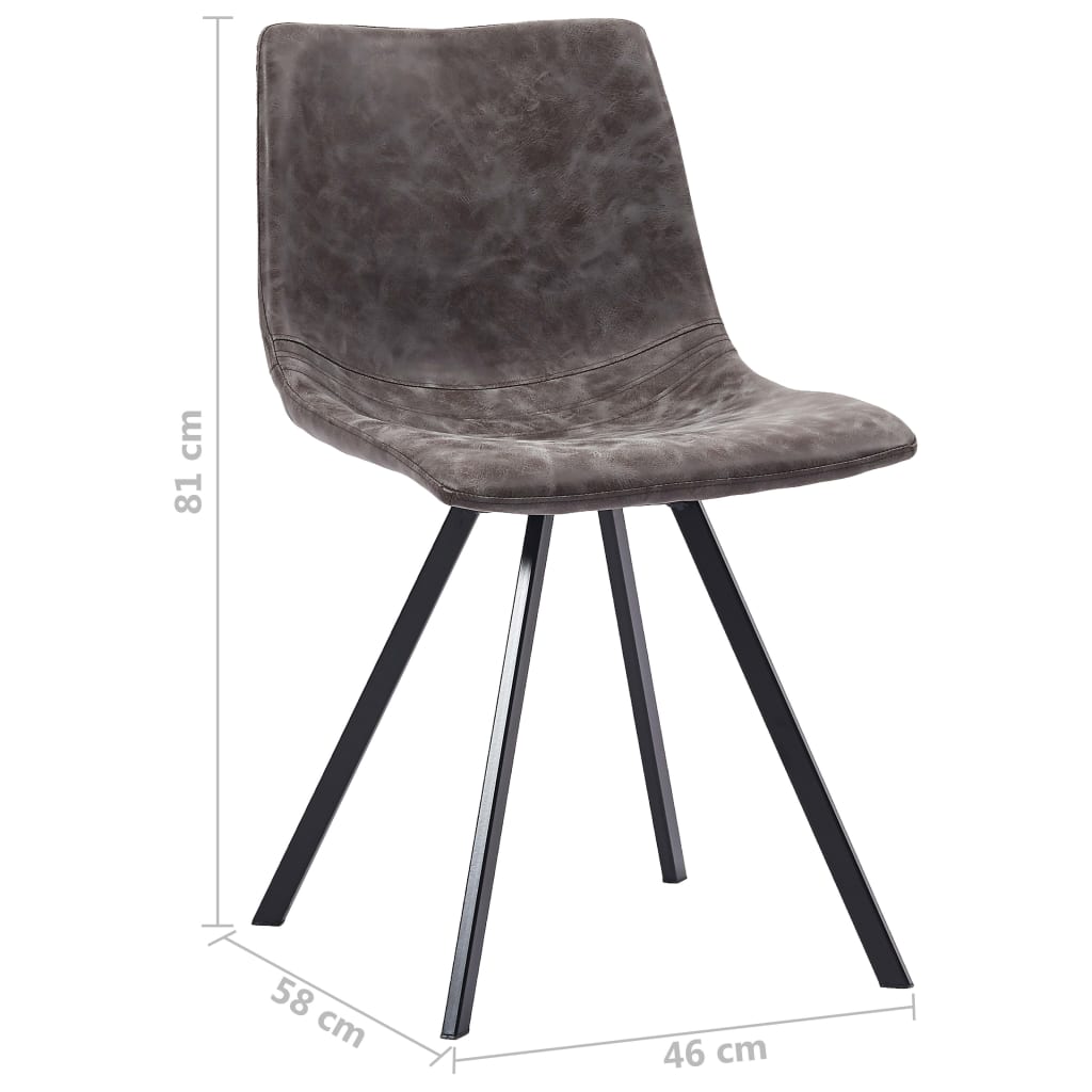Dining Chairs 6 pcs Brown Faux Leather