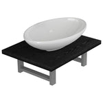 Two Piece Bathroom Furniture Set Ceramic Black