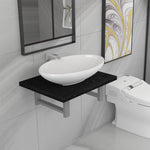 Two Piece Bathroom Furniture Set Ceramic Black