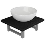 Two Piece Bathroom Furniture Set Ceramic Black