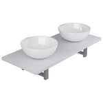 Three Piece Bathroom Furniture Set Ceramic White