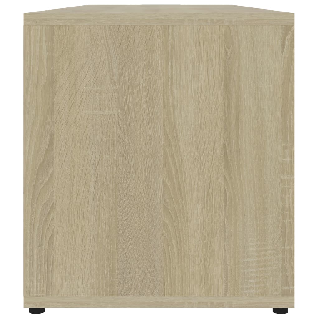 TV Cabinet White and Sonoma Oak 120x34x37 cm Chipboard