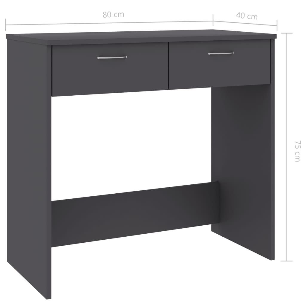 Desk Grey 80x40x75 cm Chipboard