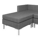 10 Piece Sofa Set Fabric Dark Grey