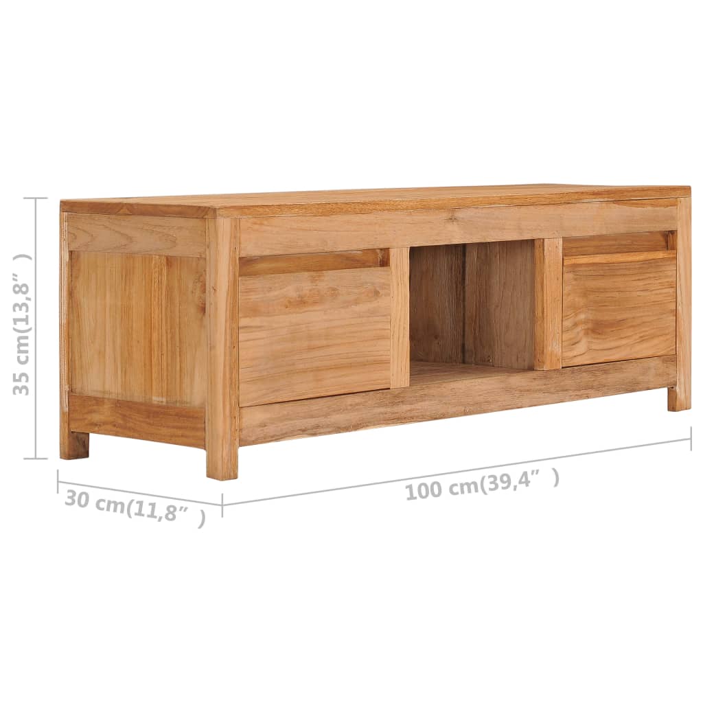 TV Cabinet 100x30x35 cm Solid Teak Wood