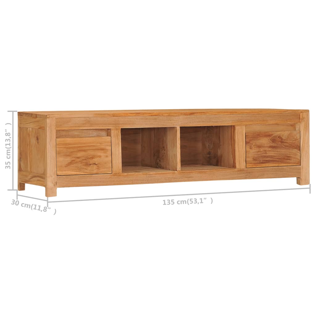 TV Cabinet 135x30x35 cm Solid Teak Wood