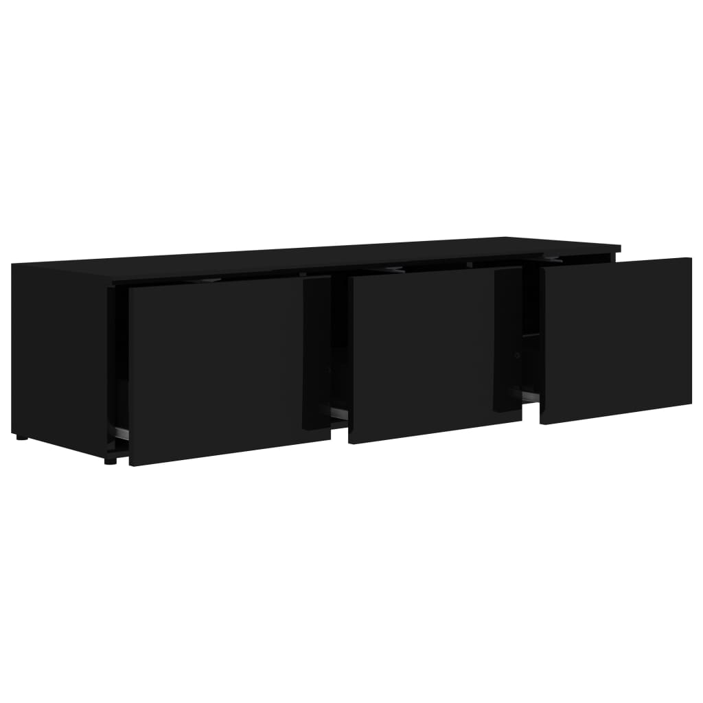 TV Cabinet High Gloss Black 120x34x30 cm Chipboard