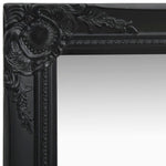Wall Mirror Baroque Style 50x120 cm Black