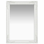 Wall Mirror Baroque Style 60x80 cm White