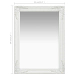 Wall Mirror Baroque Style 60x80 cm White