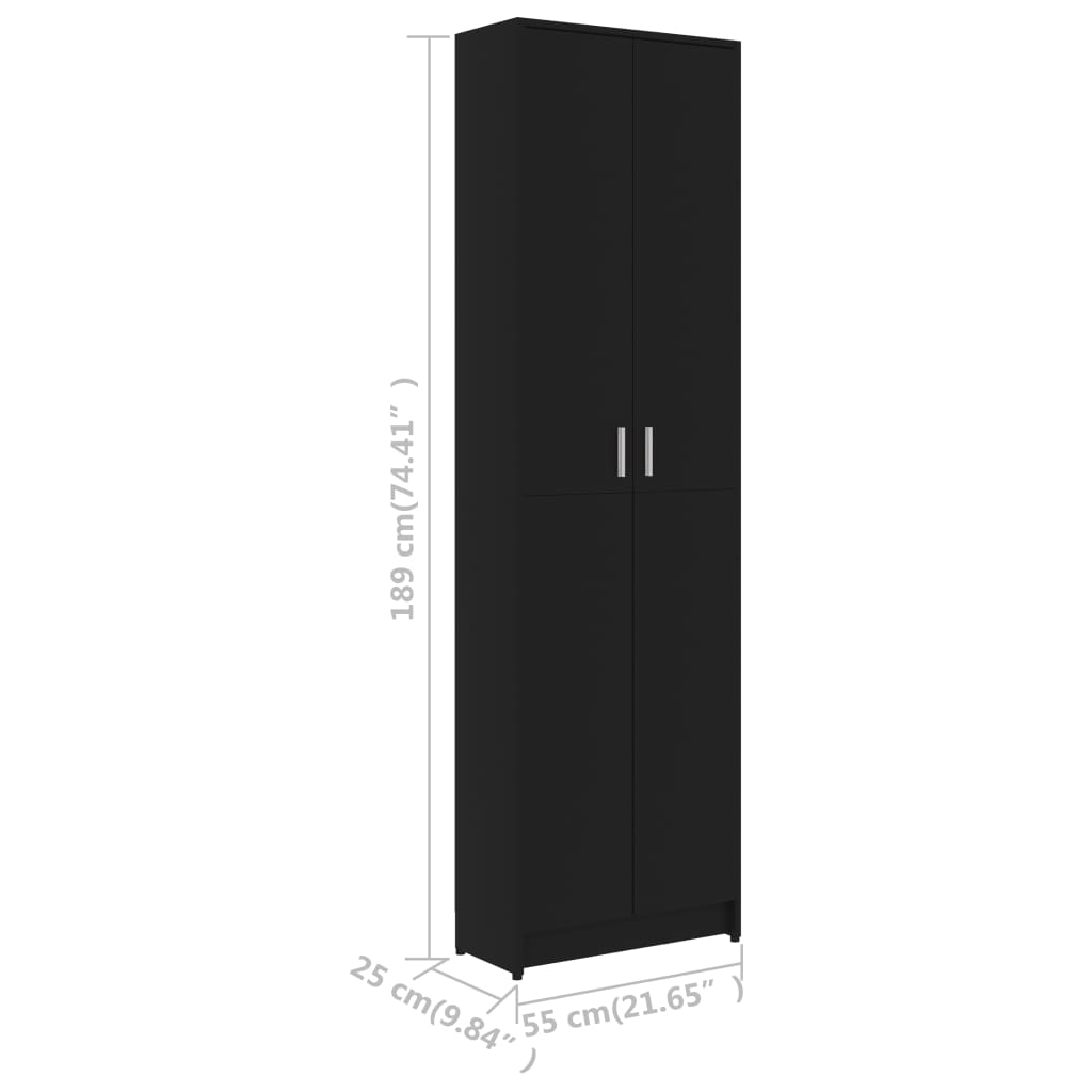 Hallway Wardrobe Black 55x25x189 cm Chipboard