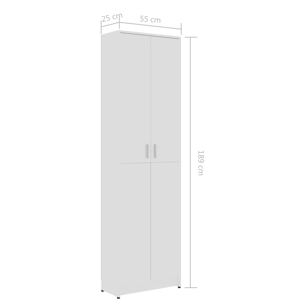 Hallway Wardrobe High Gloss White 55x25x189 cm Chipboard