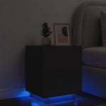 Bedside Cabinet with LED Lights Engineered Wood