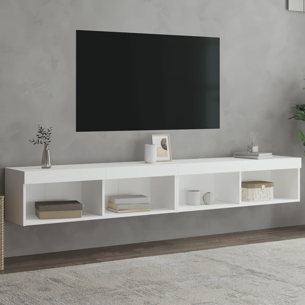 TV Cabinets with LED Lights White