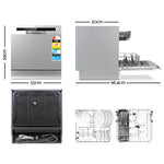 8 Place Settings Benchtop Dishwasher Sliver