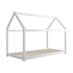 Bed Frame Single Wooden Timber House Style Mattress Base Platform White