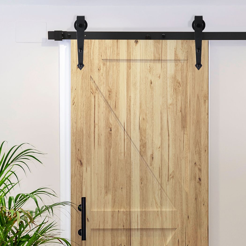 Sliding Barn Wood Door Hardware Kit Carbon Steel Single