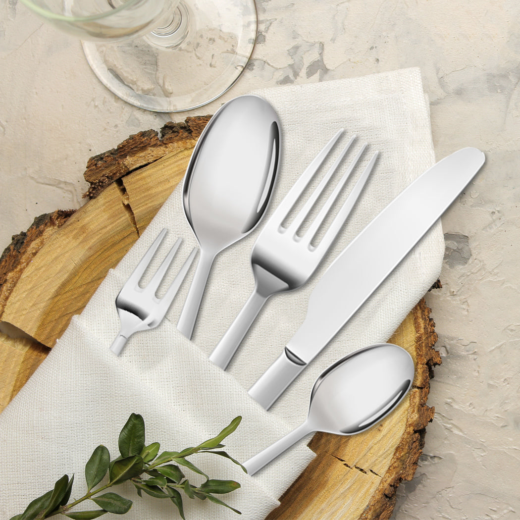 30pcs Stainless Steel Fork Knife Spoon Set