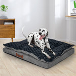 Dog Calming Bed Sleeping Kennel Soft Plush Comfy Memory Foam Mattress Dark Grey