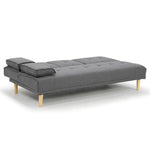 Rochester Linen Fabric Sofa Bed Lounge Couch Futon - Dark Grey