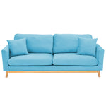 3 Seater Velvet Sofa Bed Couch Furniture - Blue
