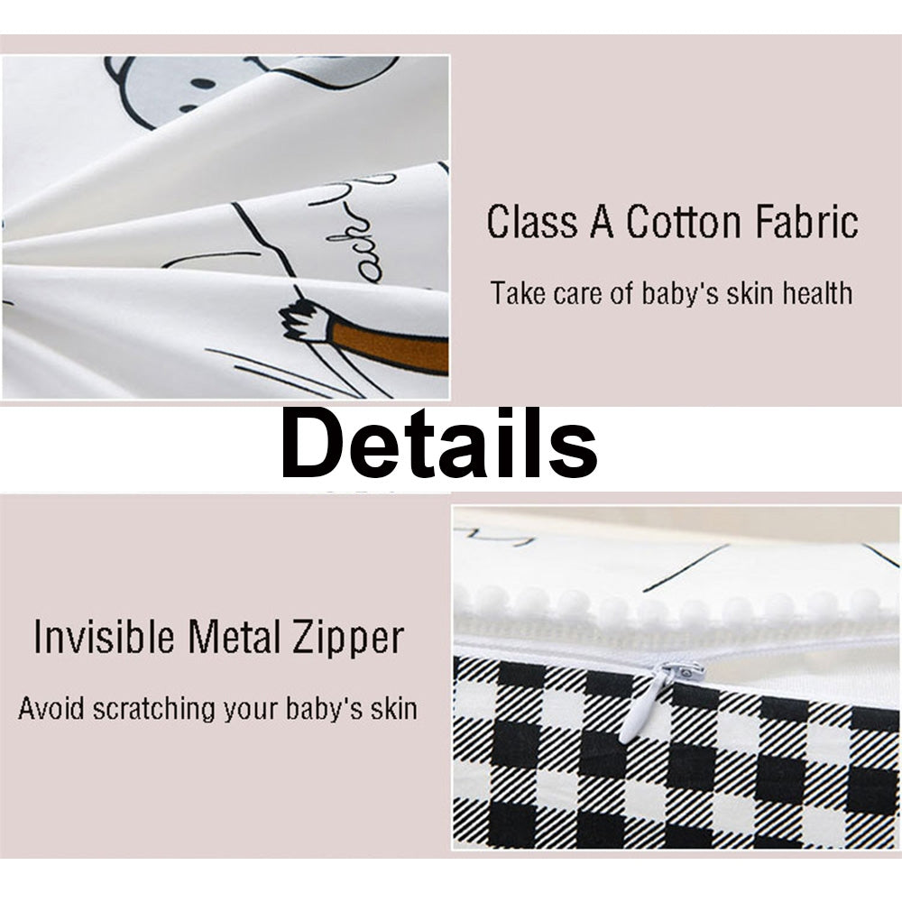 Portable Crib Middle Bed Baby Play Removable Bionic Four Pcs Set Cartoon Print