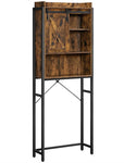 Over-The-Toilet Storage Bathroom Organiser Rack Rustic Brown And Black