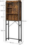 Over-The-Toilet Storage Bathroom Organiser Rack Rustic Brown And Black