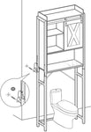 Over-The-Toilet Storage Bathroom Organiser Rack Rustic Brown And Black