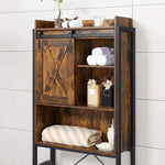 Over-The-Toilet Storage Bathroom Organiser Rack Rustic Brown And Black