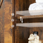 Over-The-Toilet Storage Bathroom Organiser Rack Rustic Brown And Black