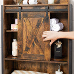 Over-The-Toilet Storage Bathroom Organiser Rack Rustic Brown And Black