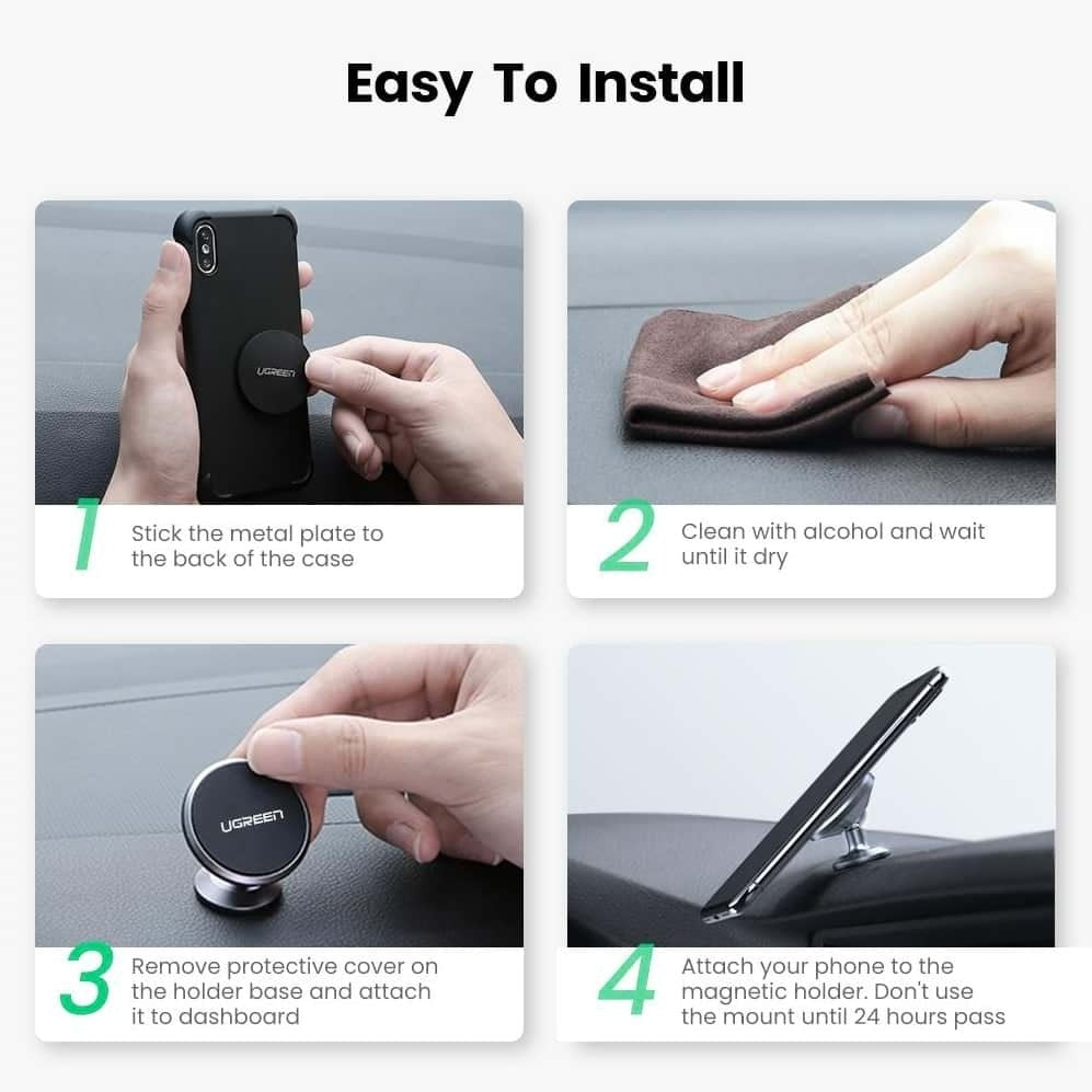 UGREEN 60316 Alloy Magnetic Dashboard Phone Holder