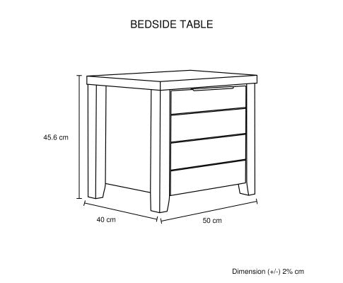 3 Pieces Bedroom Suite Natural WoodKing Size Oak Colour Bed, Bedside Table