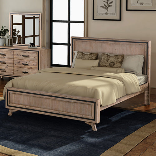  Queen Size Silver Brush Acacia Wood Bed Frame