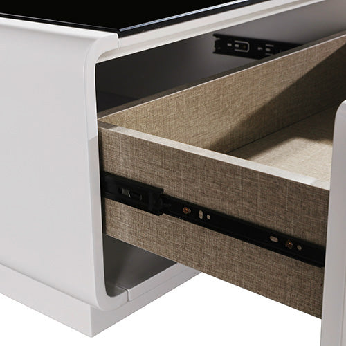sophisticated Coffee Table - Black Glass & White