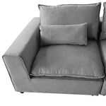Fabric Gray living room couch with Ottoman six seater Sectional Cloud Tufted Sofa