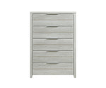 White Ash-Colored Tallboy With 5 Storage Drawers