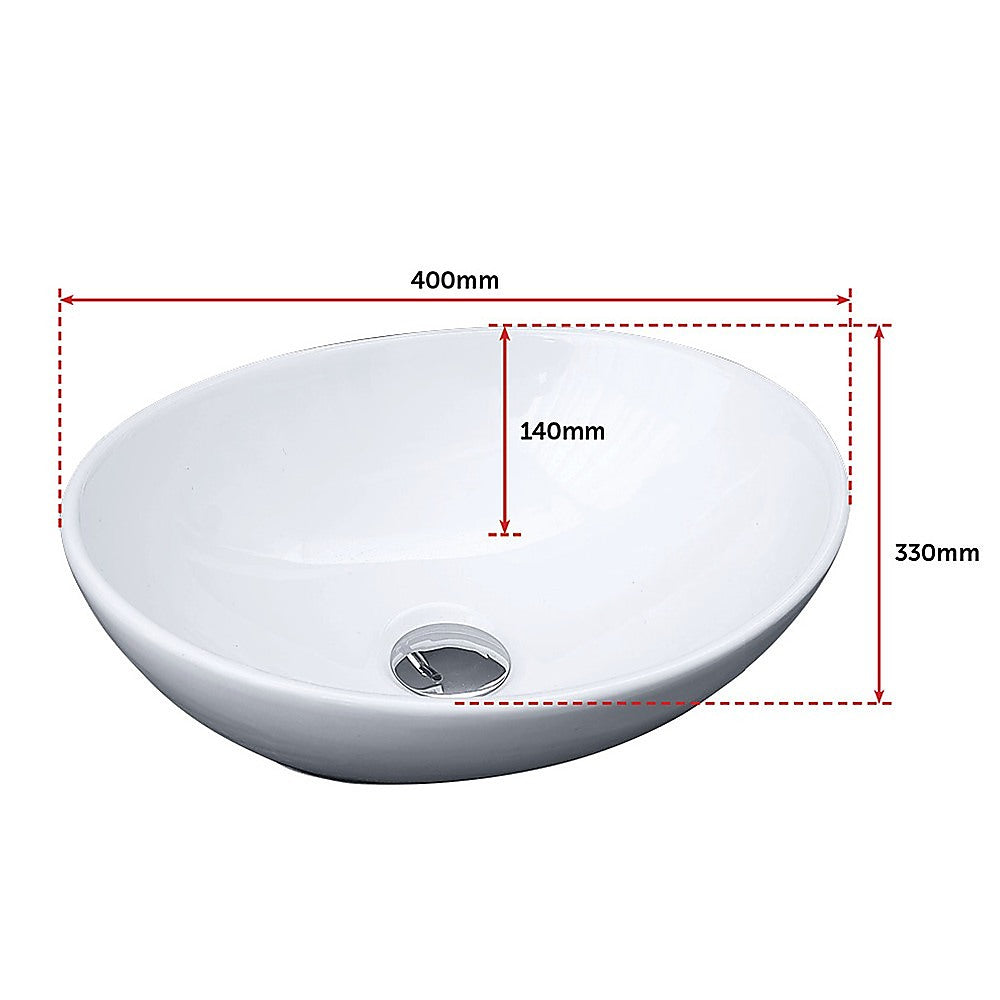 Above Counter Bathroom Vanity Oval Ceramic Basin - Melbourne Home & Living