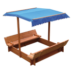 Kids Wooden Toy Sandpit With Canopy
